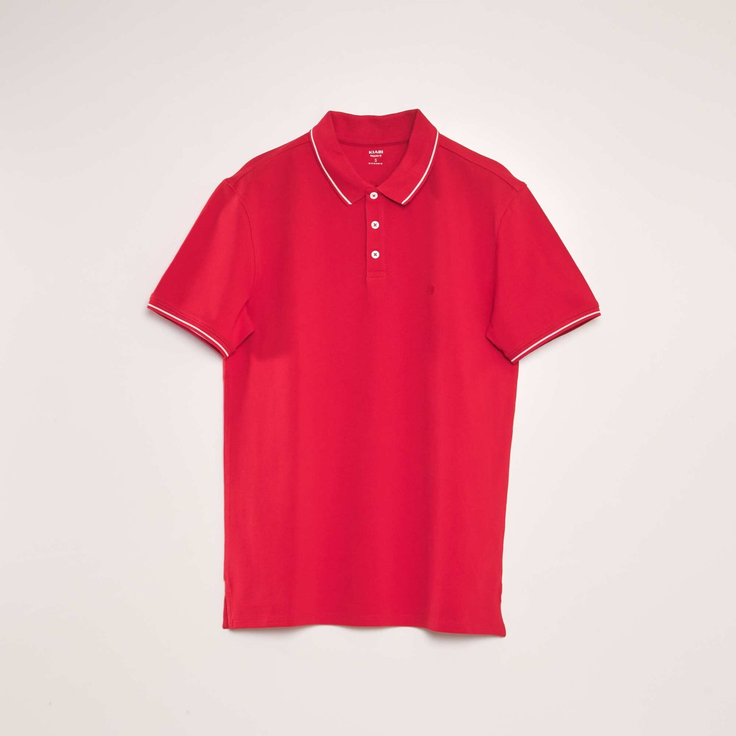 Polo en piqué de coton rouge