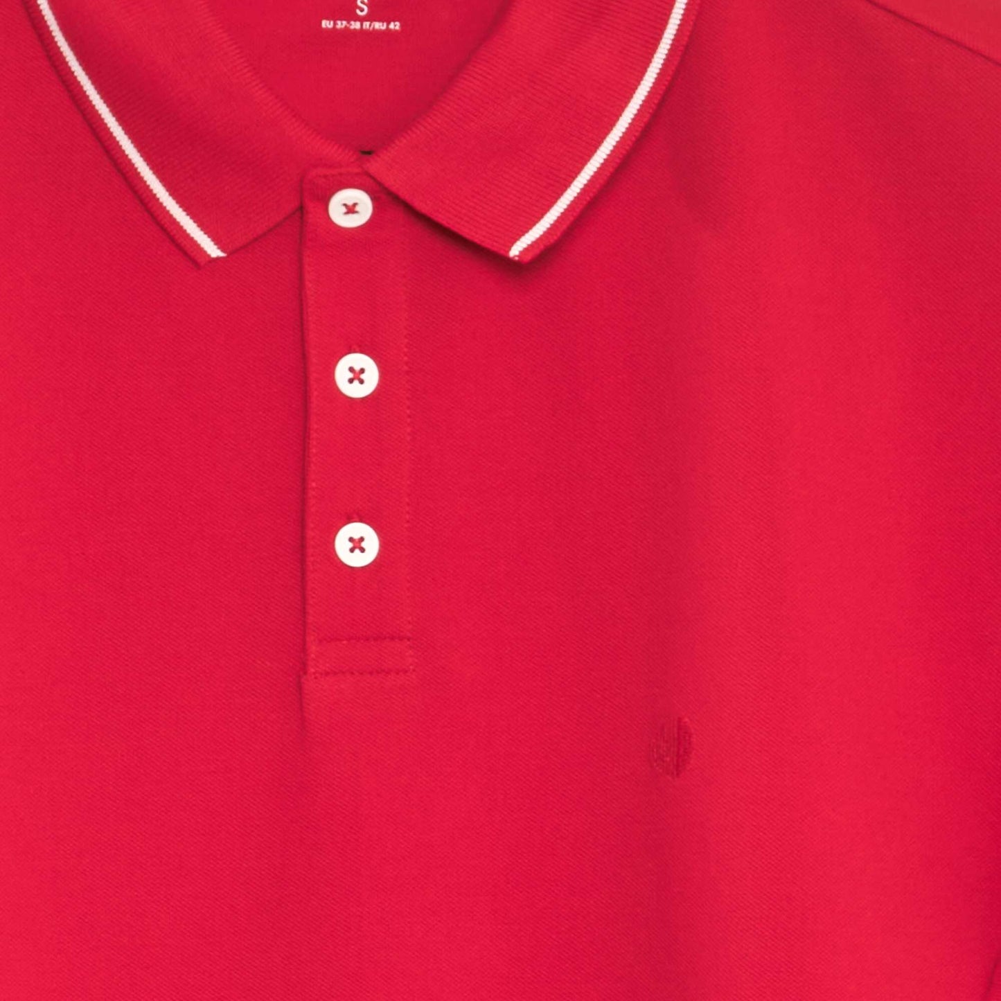 Polo en piqué de coton rouge