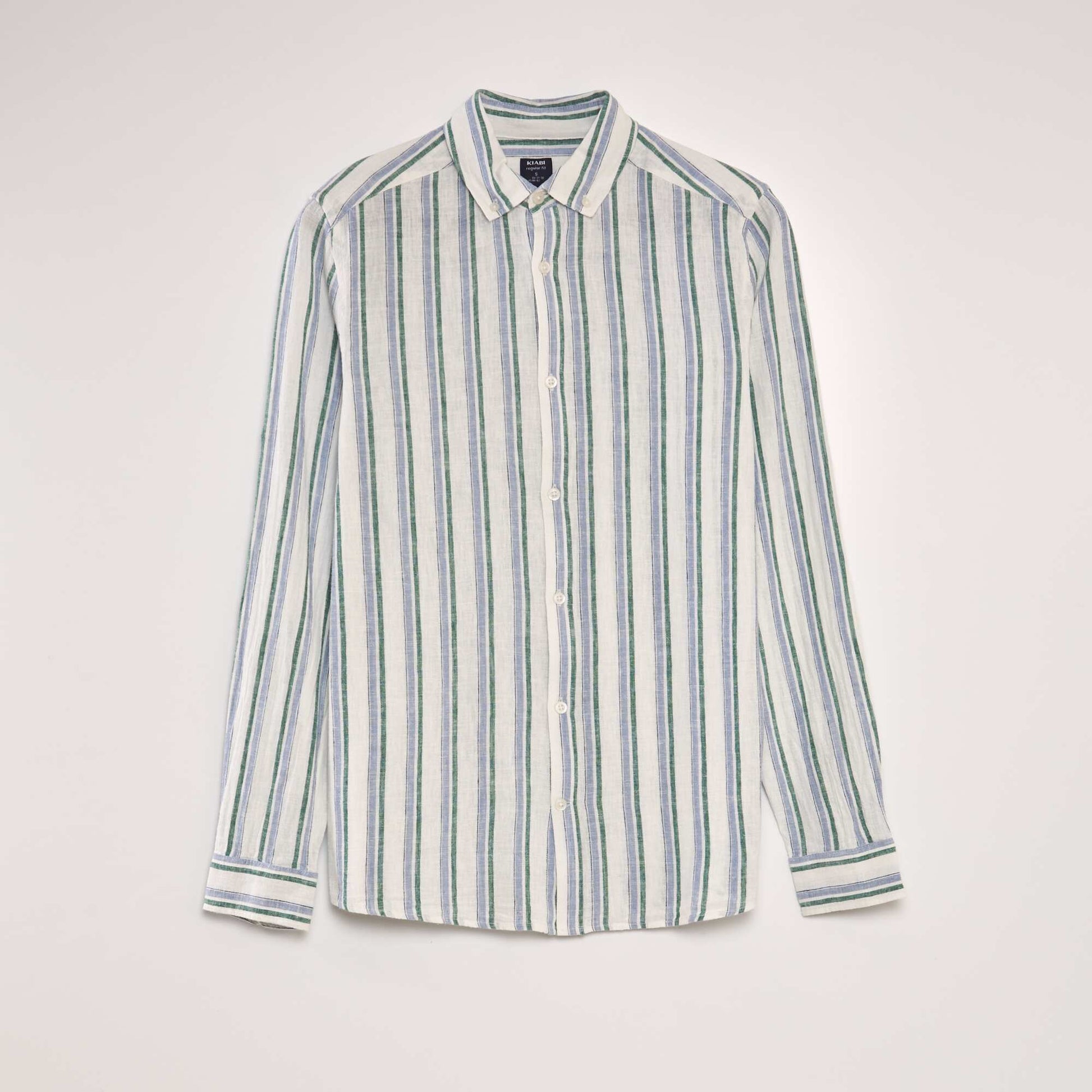 Chemise rayures en lin Blanc