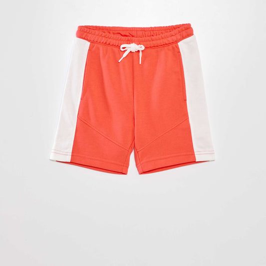 Short en molleton fin Rouge