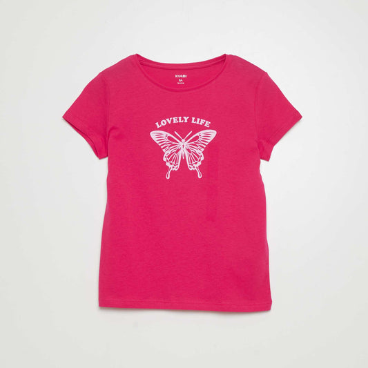 T-shirt imprim manches courtes ROSE