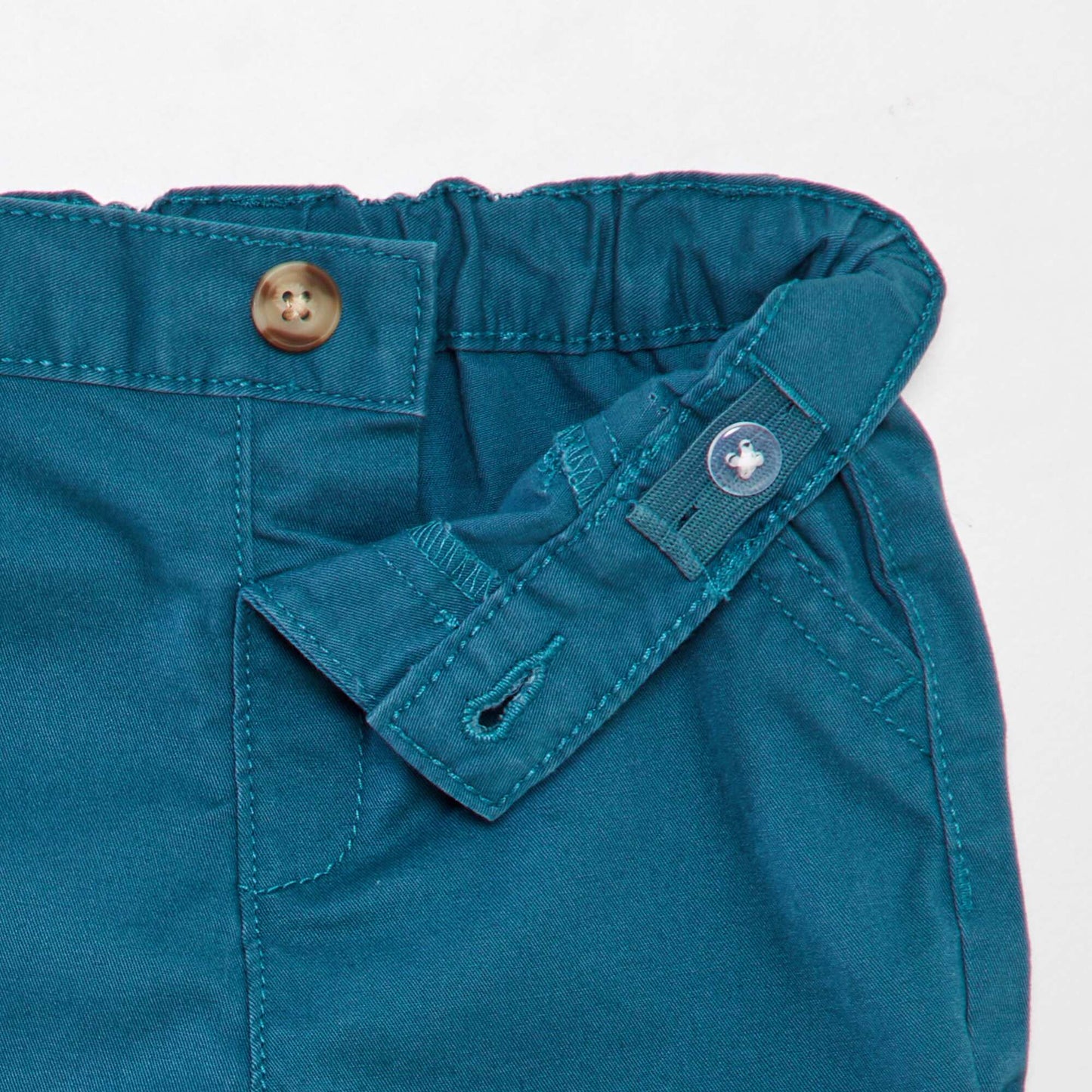 Short chino en twill Bleu canard