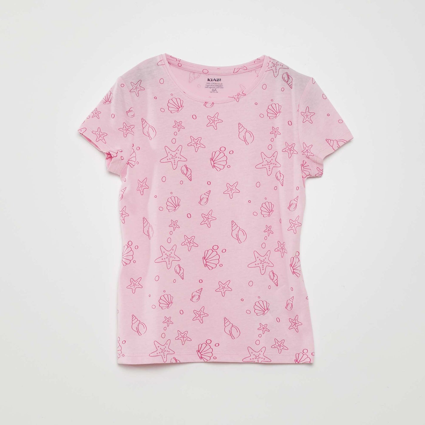 T-shirt en maille jersey imprim Rose