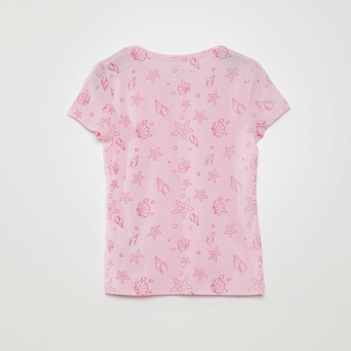 T-shirt en maille jersey imprim Rose