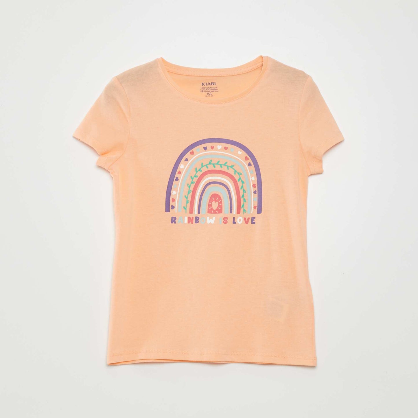 T-shirt en maille jersey imprim Rose