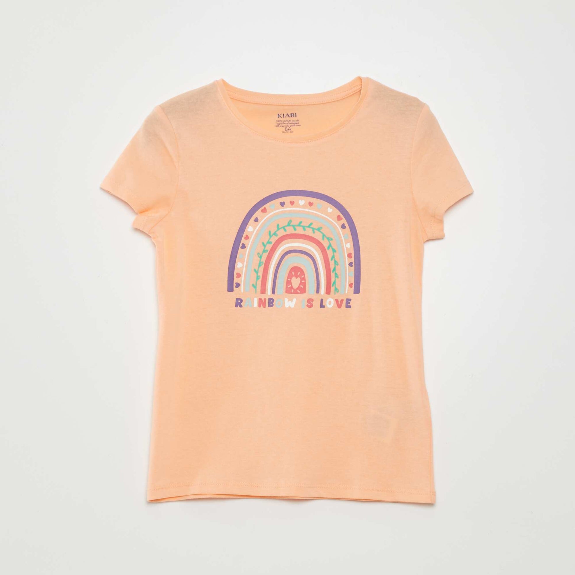 T-shirt en maille jersey imprim Rose