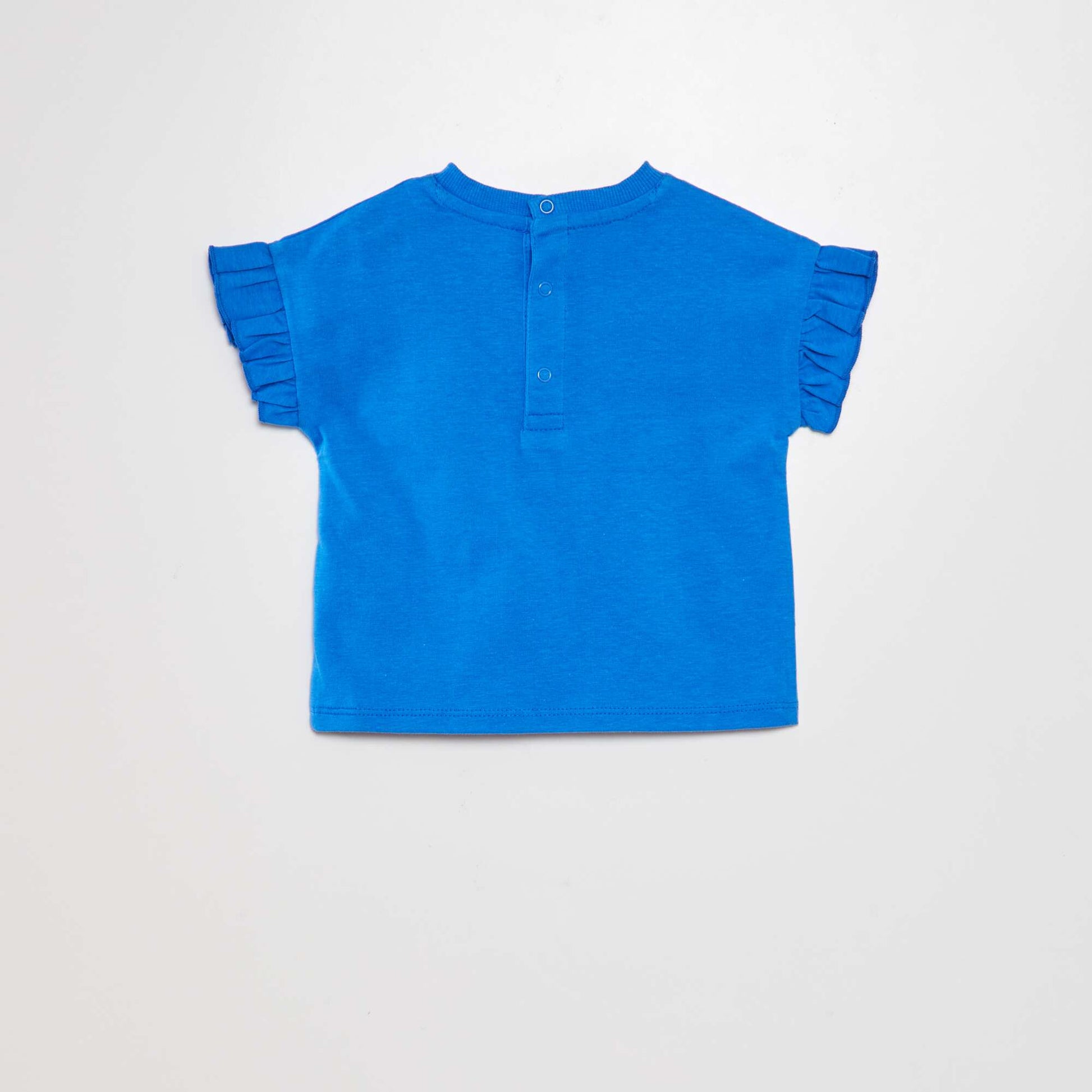Tee-shirt imprim manches volant es Bleu