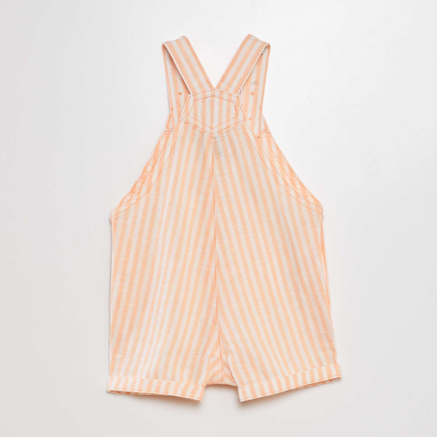 Salopette courte en coton lin Orange ray