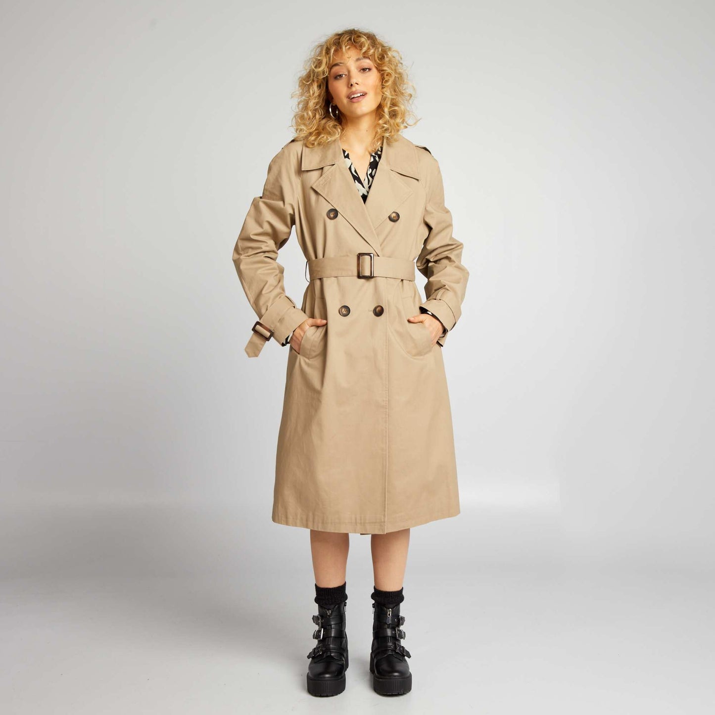 Trench fluide beige