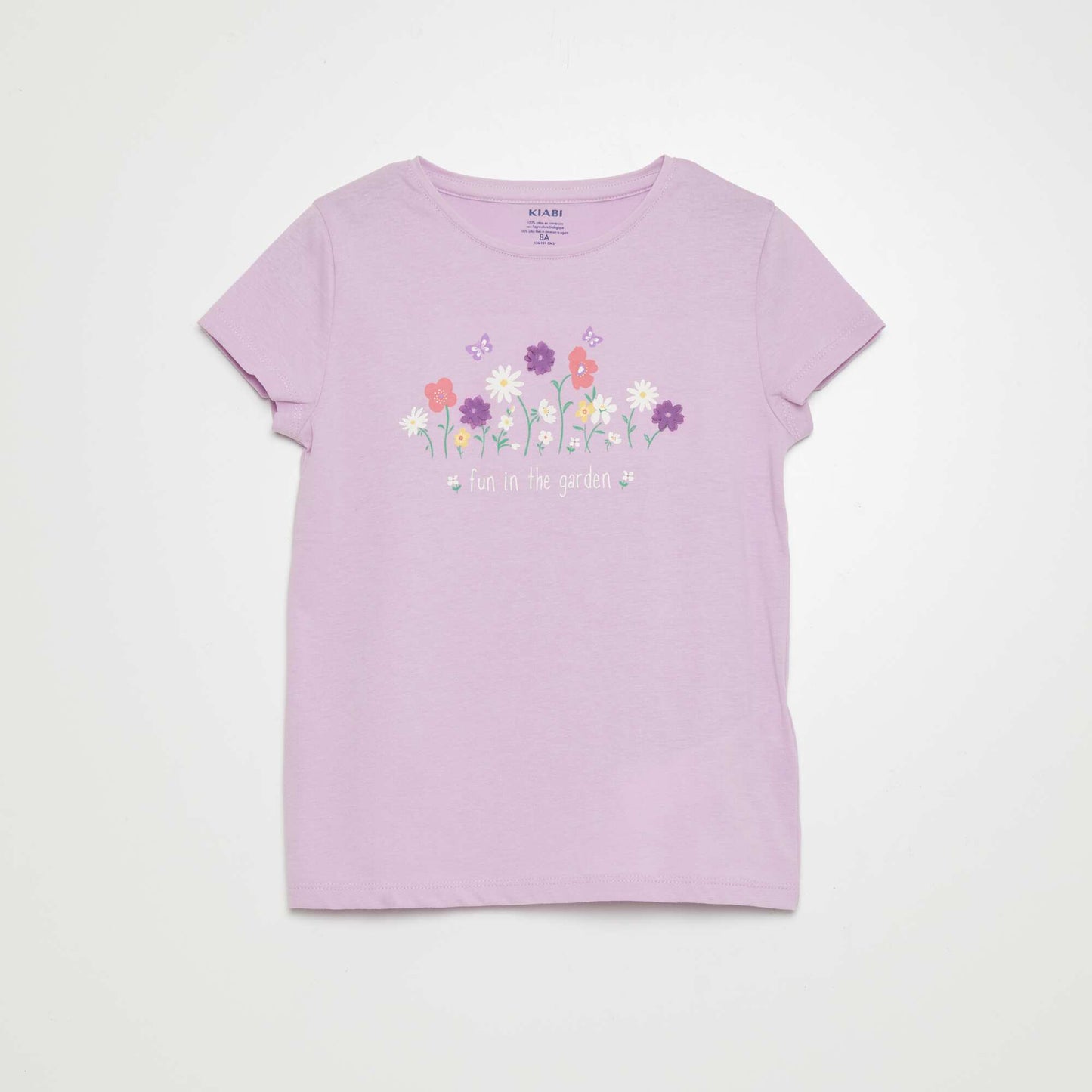 T-shirt en coton col rond Violet