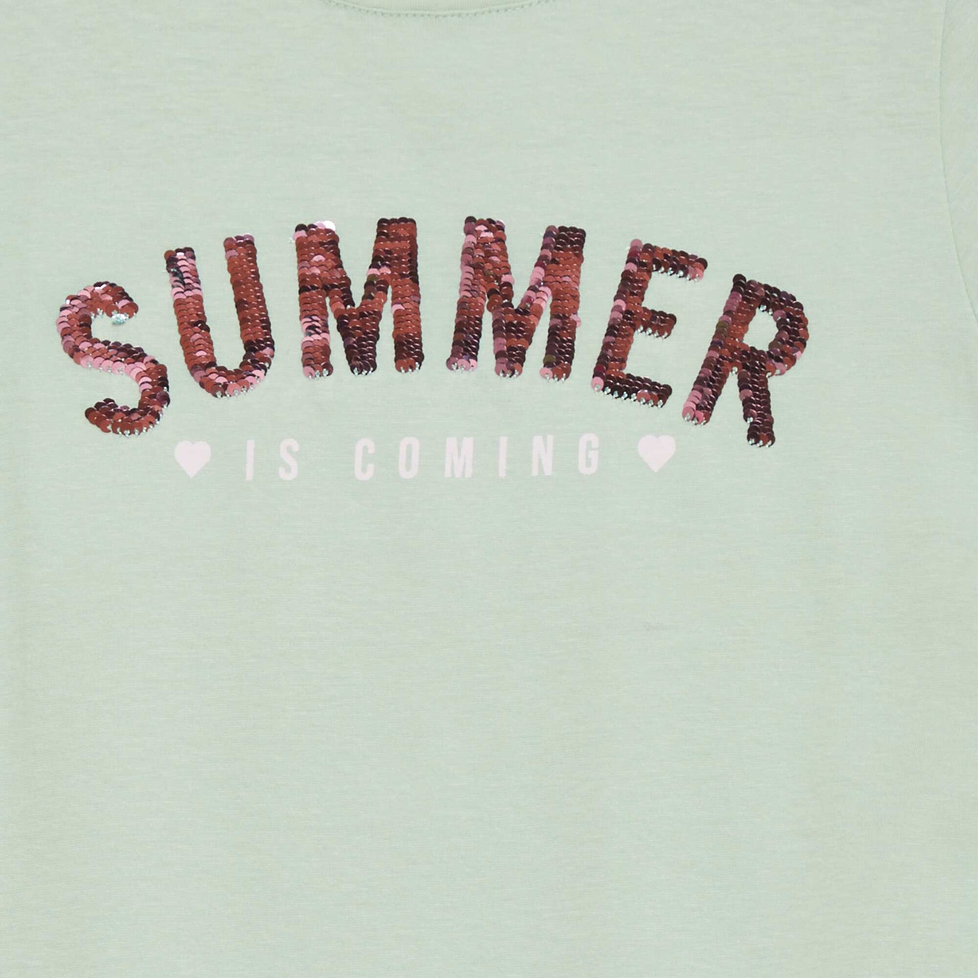 T-shirt en coton col rond Bleu vert