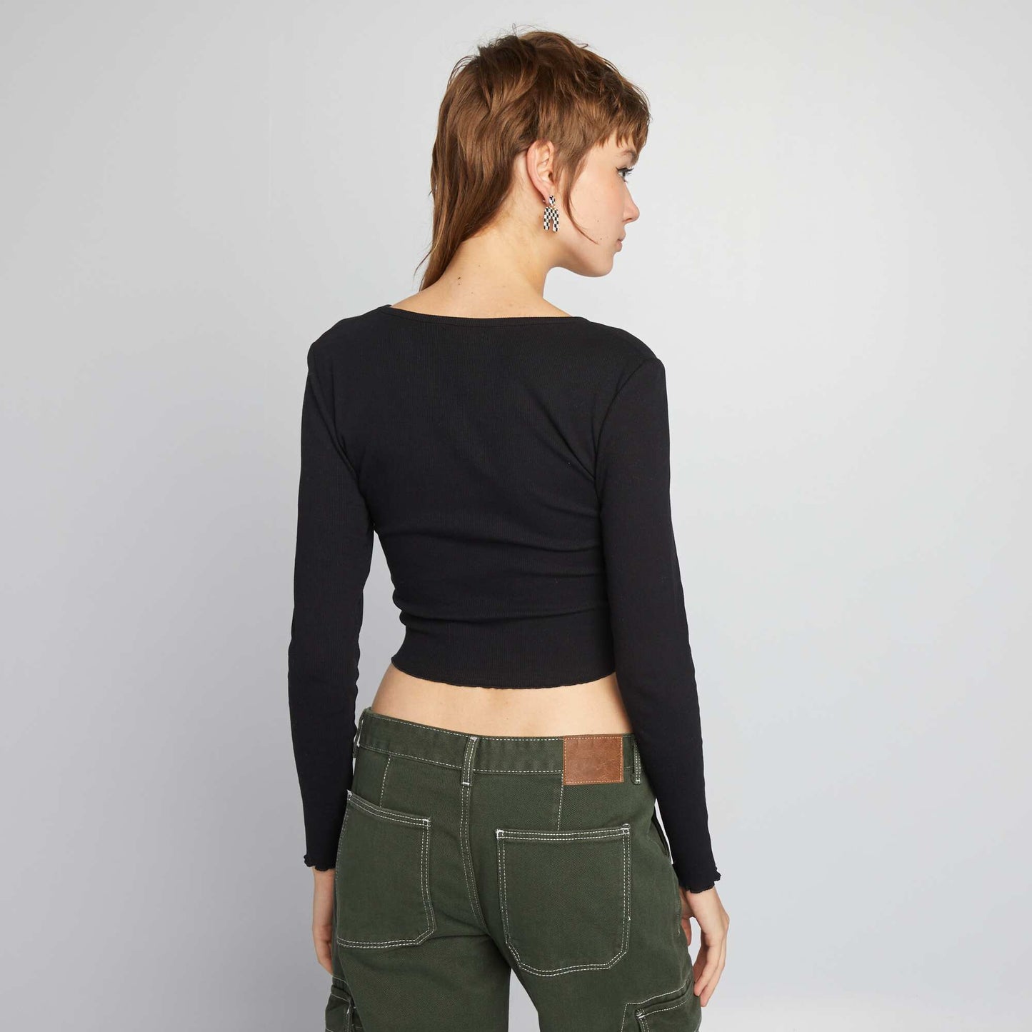 Tee-shirt crop top c tel noir