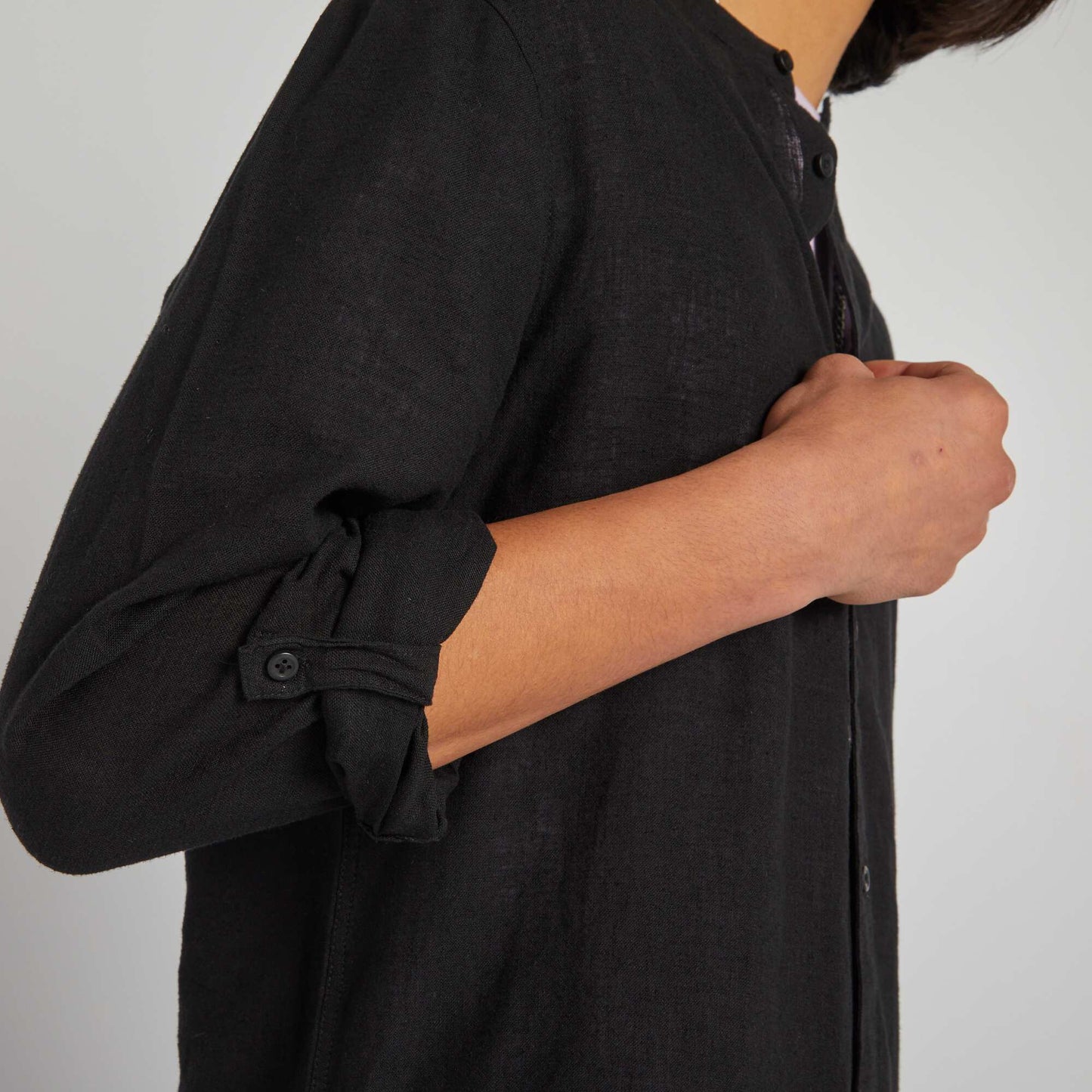 Chemise en lin noir