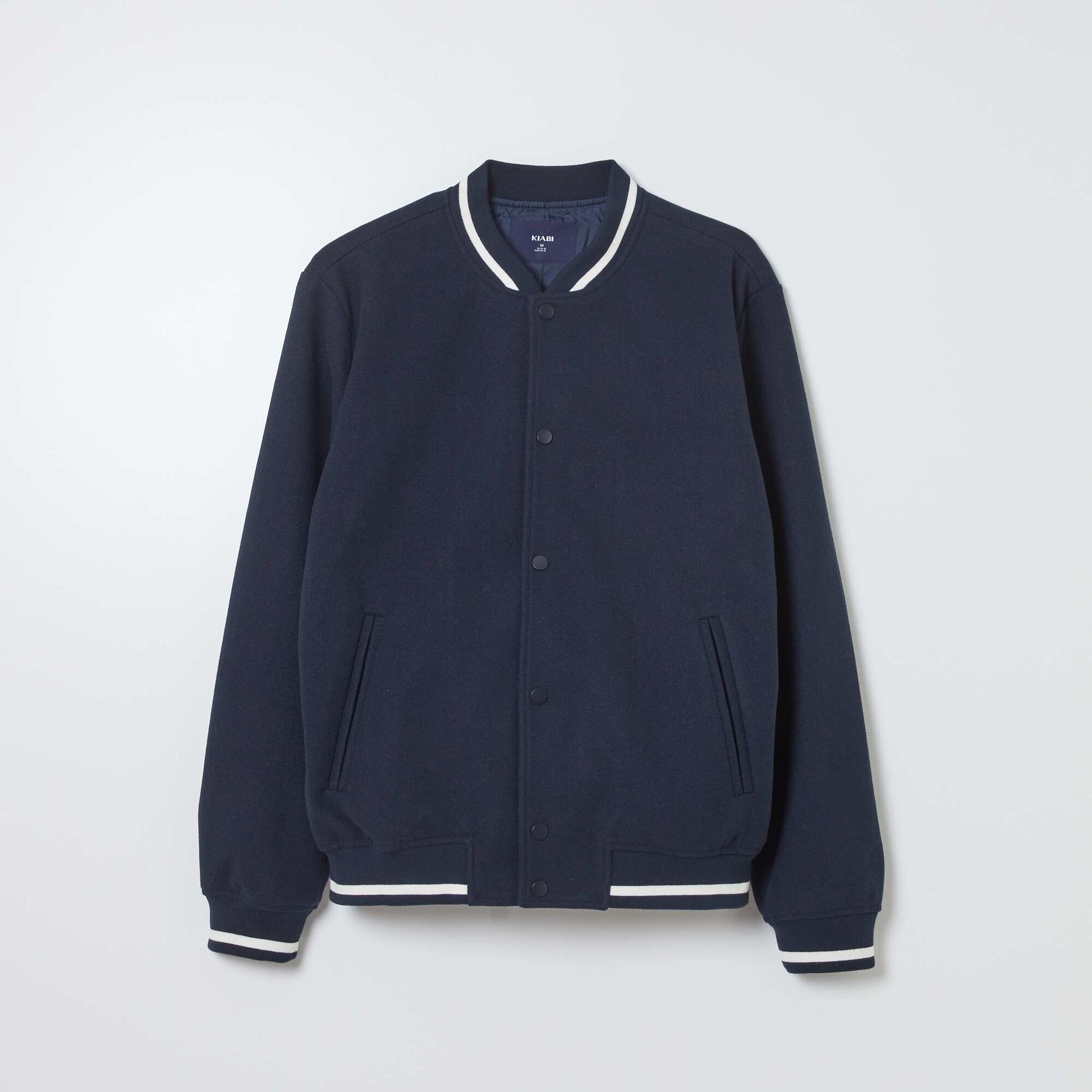 Blouson pressionn type lainage Bleu