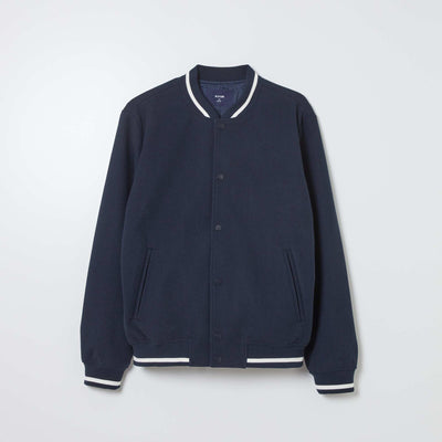 Blouson pressionn type lainage Bleu