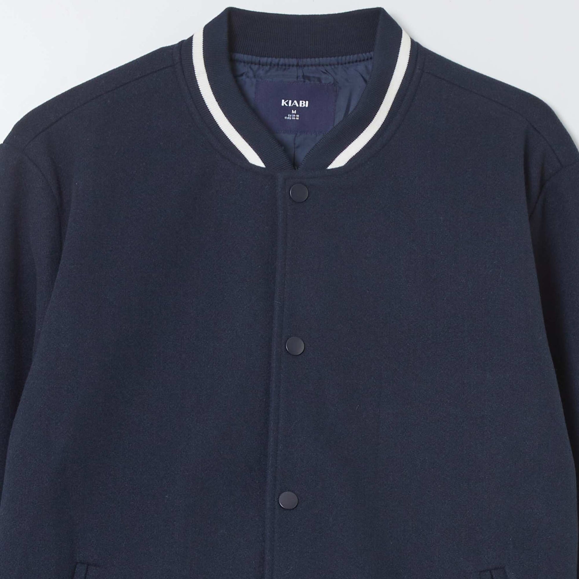 Blouson pressionn type lainage Bleu