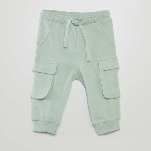 Pantalon en molleton avec poches sur les c t s Vert d'eau