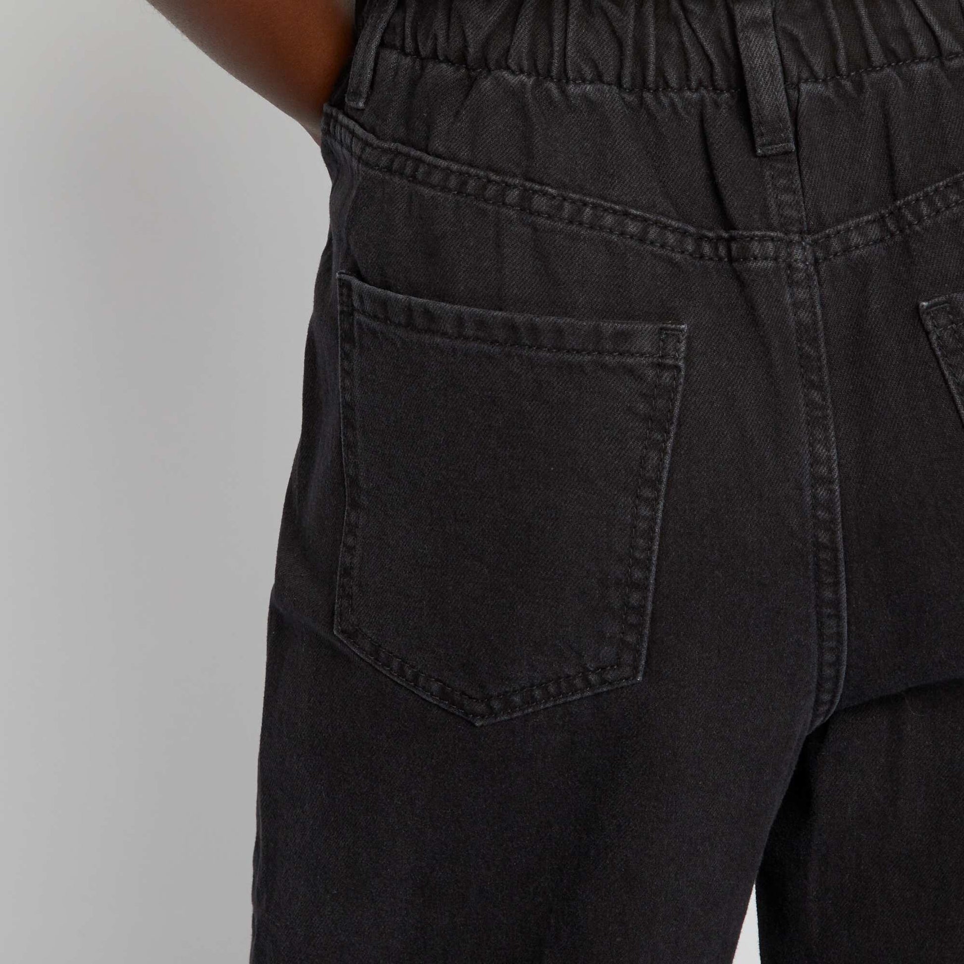 Pantalon denim taille haute wideleg Gris anthracite