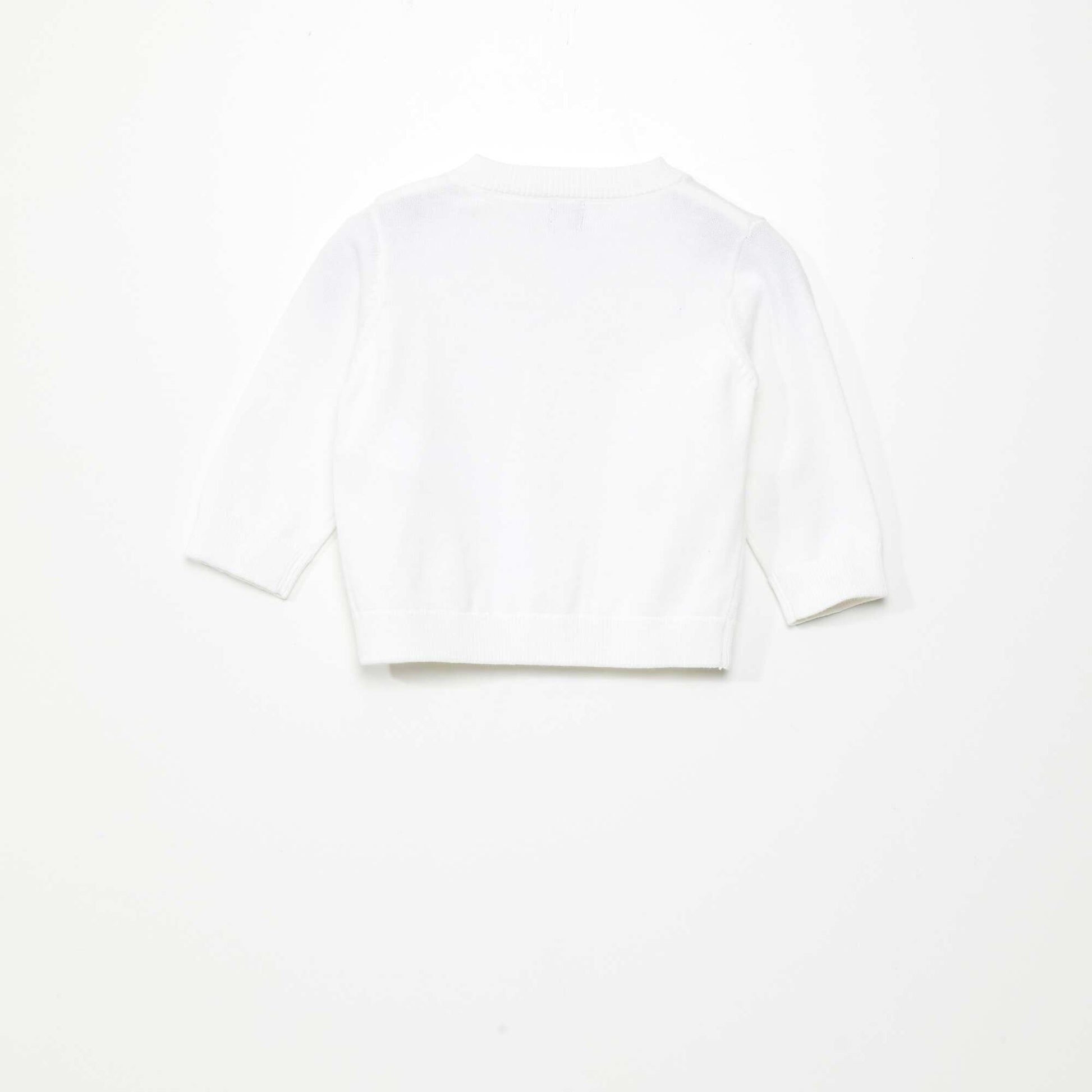 Gilet col V en maille l g re Blanc