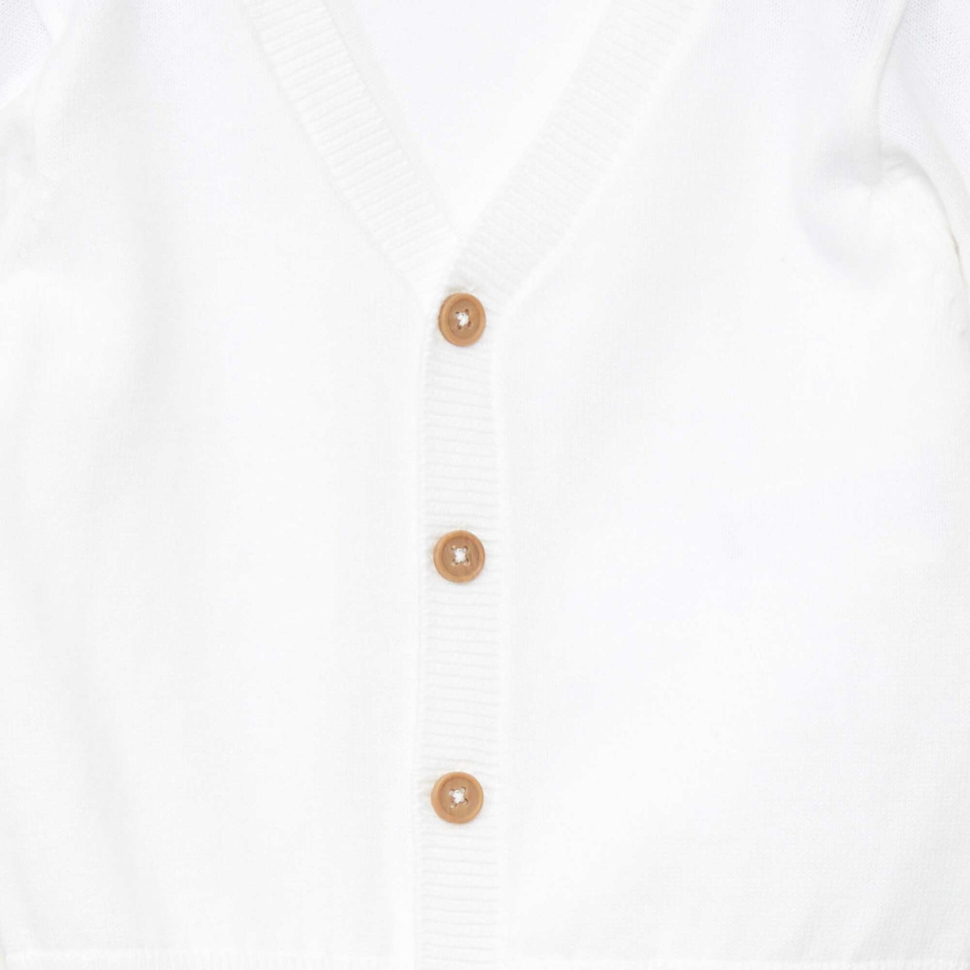 Gilet col V en maille l g re Blanc