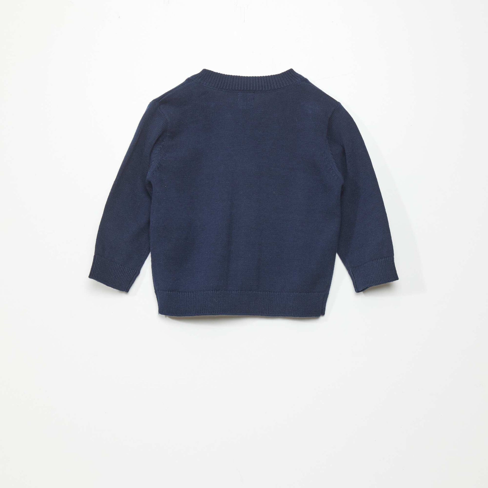 Gilet col V en maille l g re Bleu