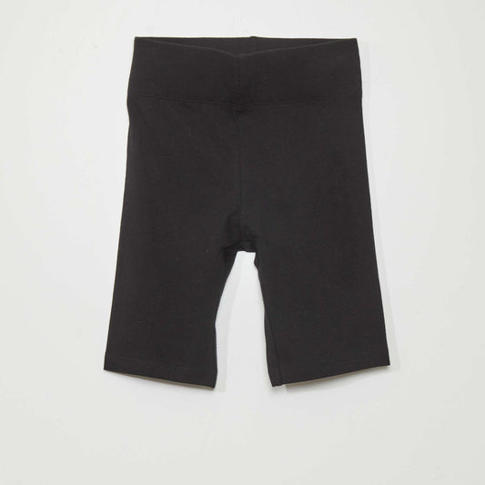 Short cycliste en coton stretch noir