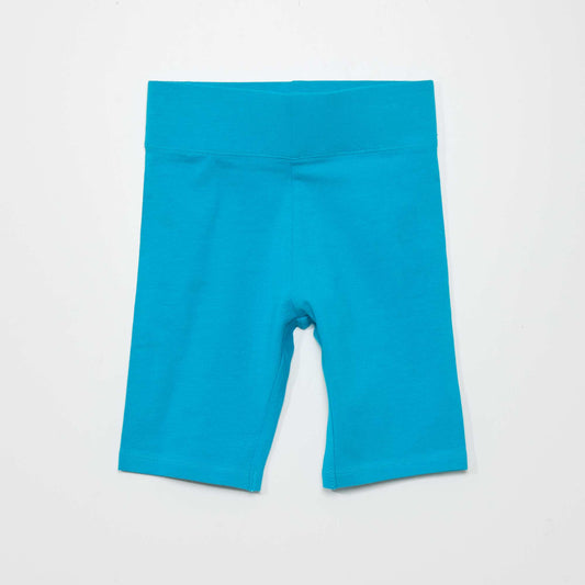 Short cycliste en coton stretch Bleu canard