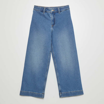 Pantalon jean wide leg cropped Double stone