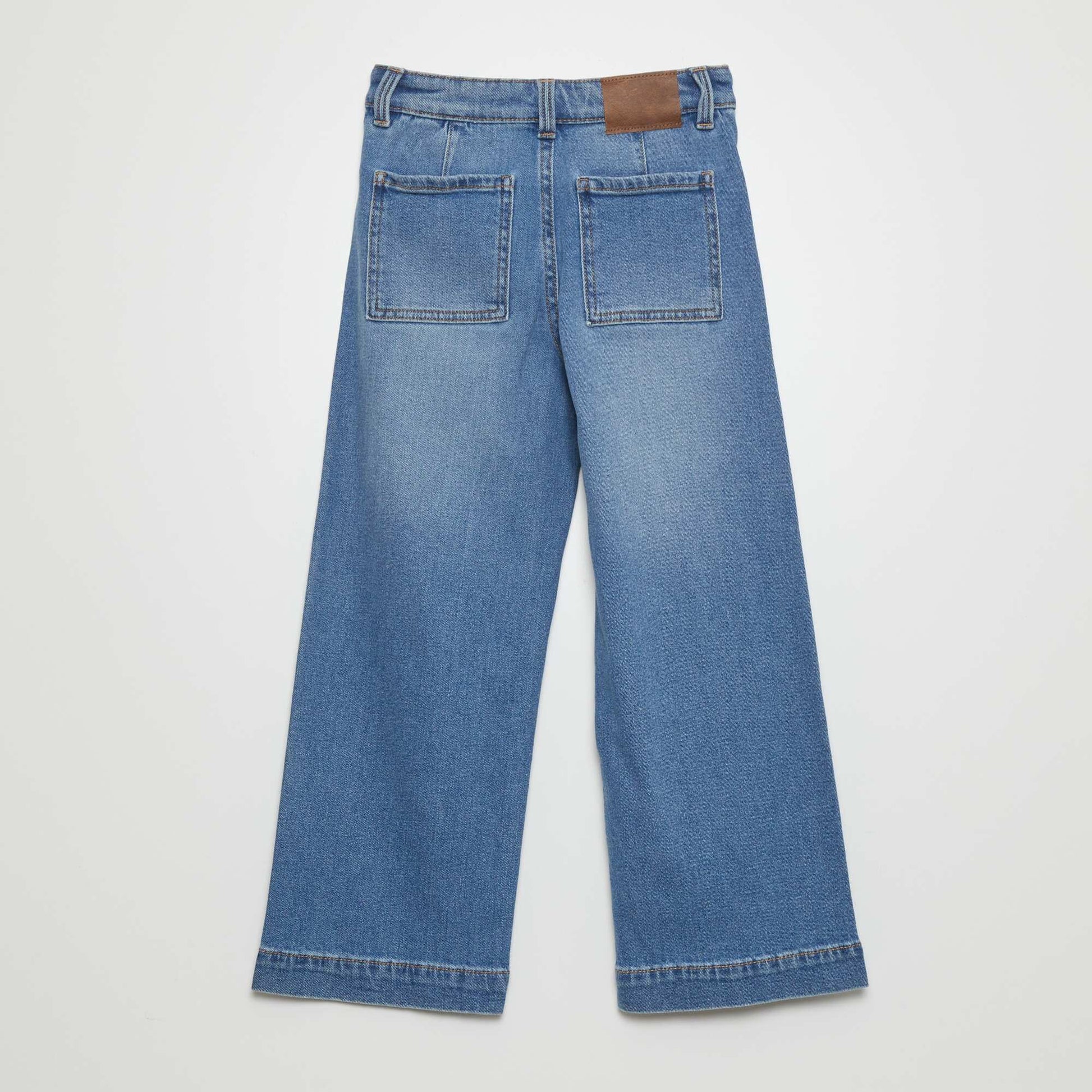 Pantalon jean wide leg cropped Double stone