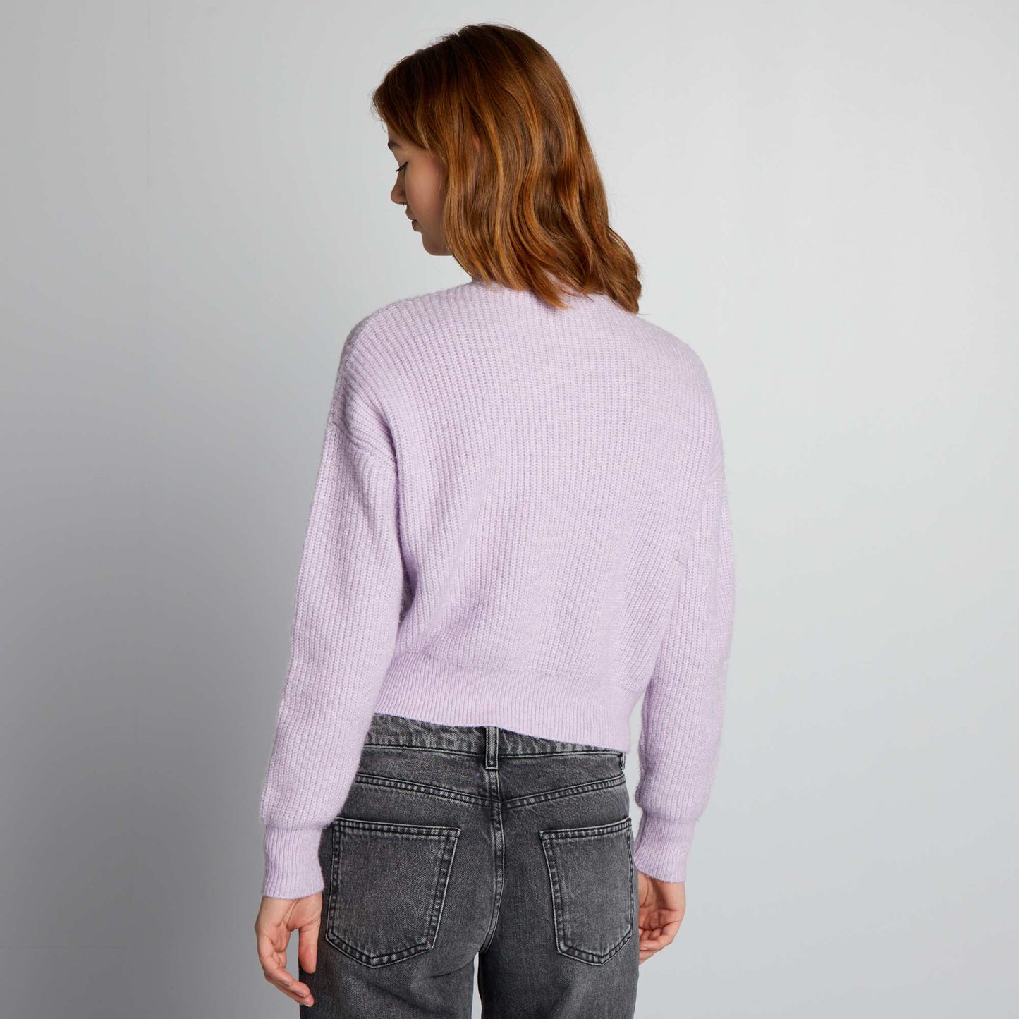 Pull en maille grosse jauge ajour Violet