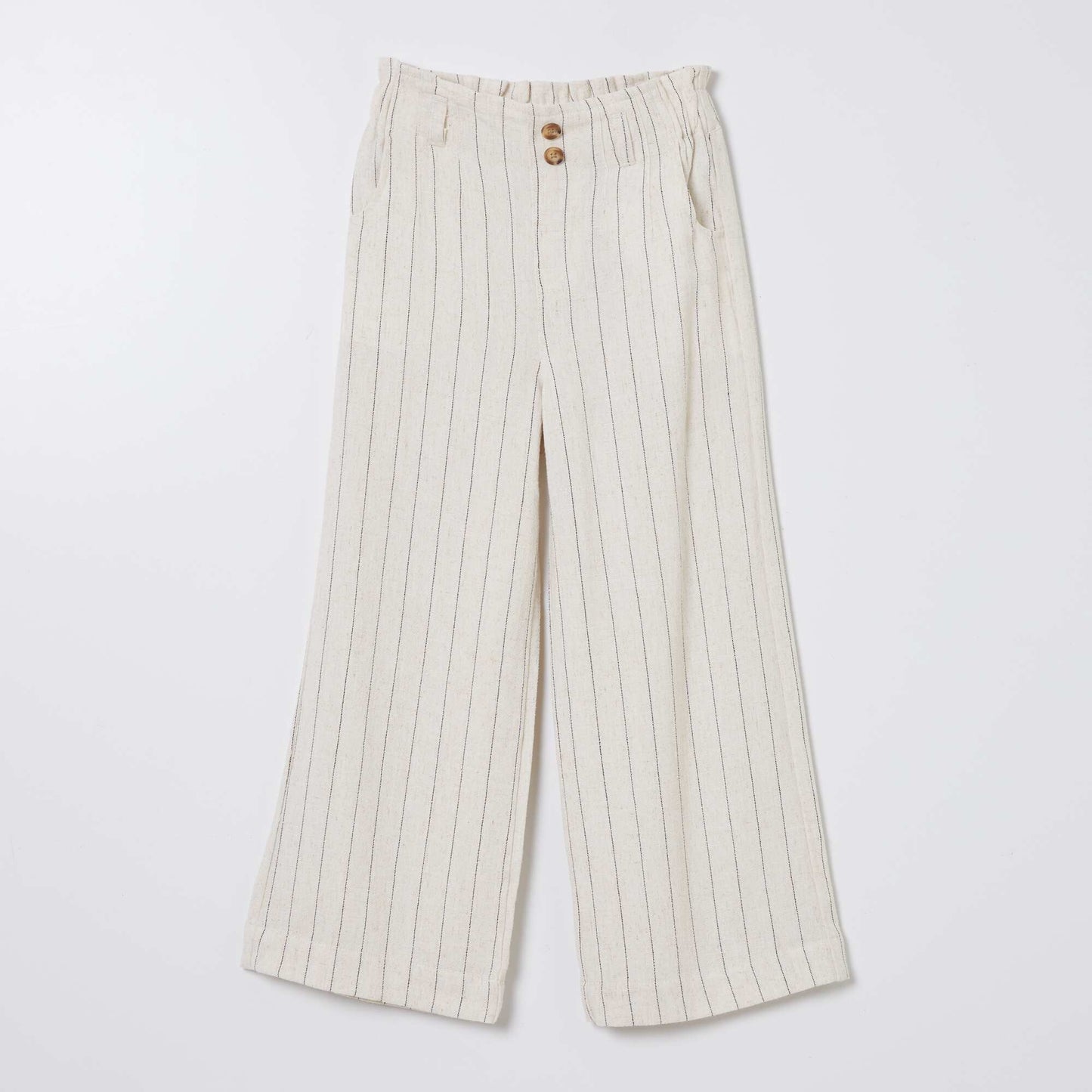 Pantalon droit ray Beige