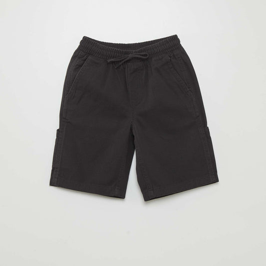 Short lastiqu fa on denim Noir