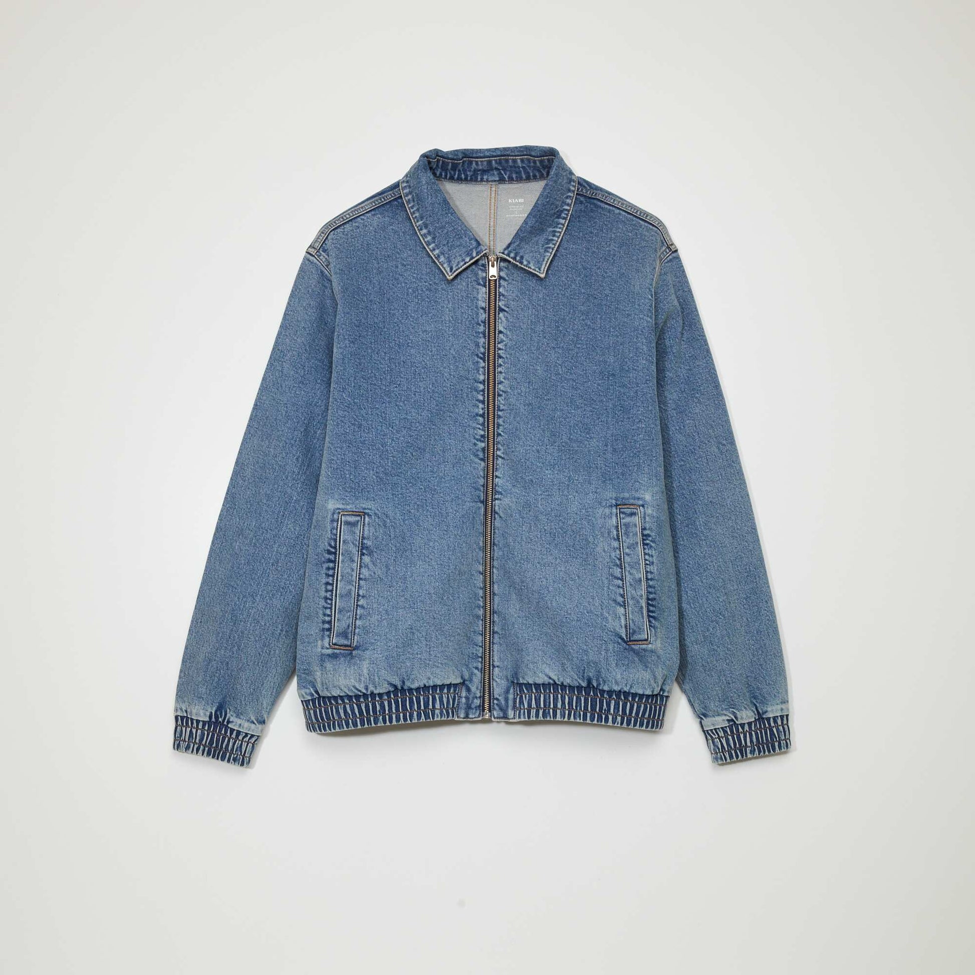 Veste zipp e en jean Bleu