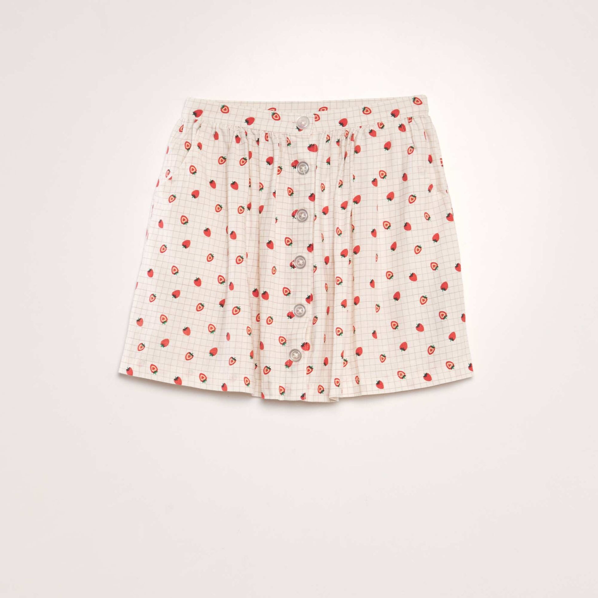 Jupe en lin boutonn e BLANC