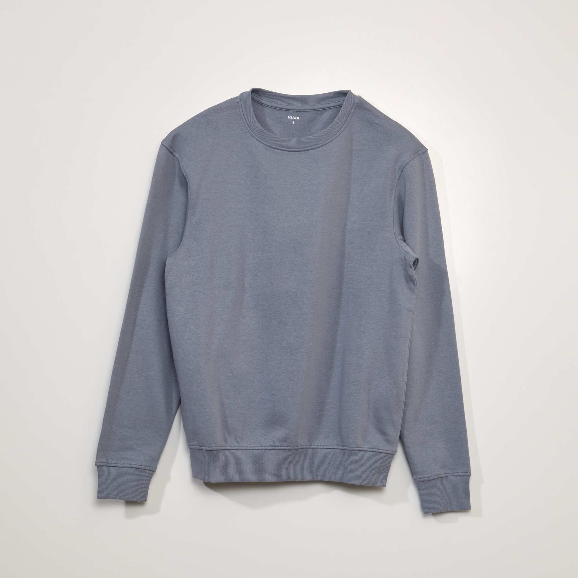 Pull molletonn col rond Bleu