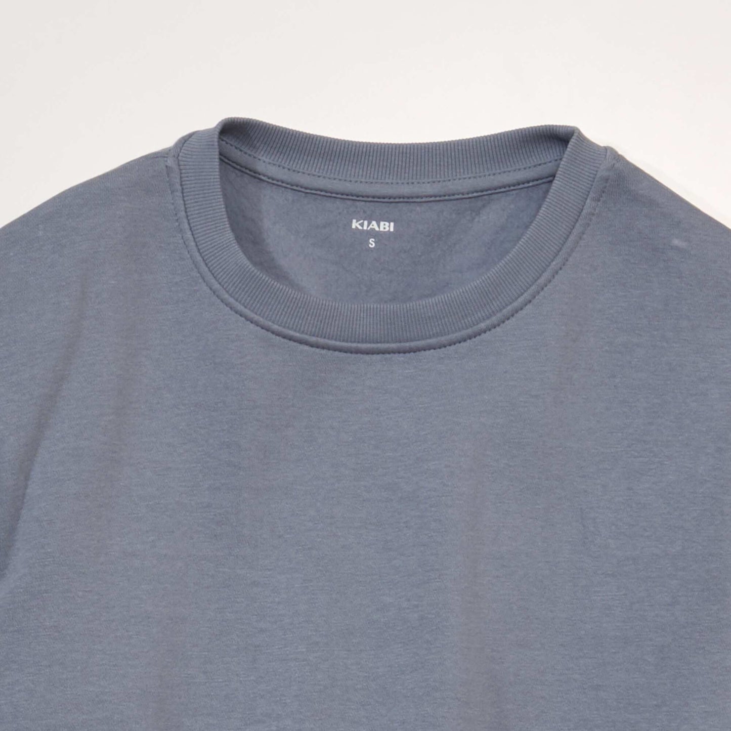 Pull molletonn col rond Bleu