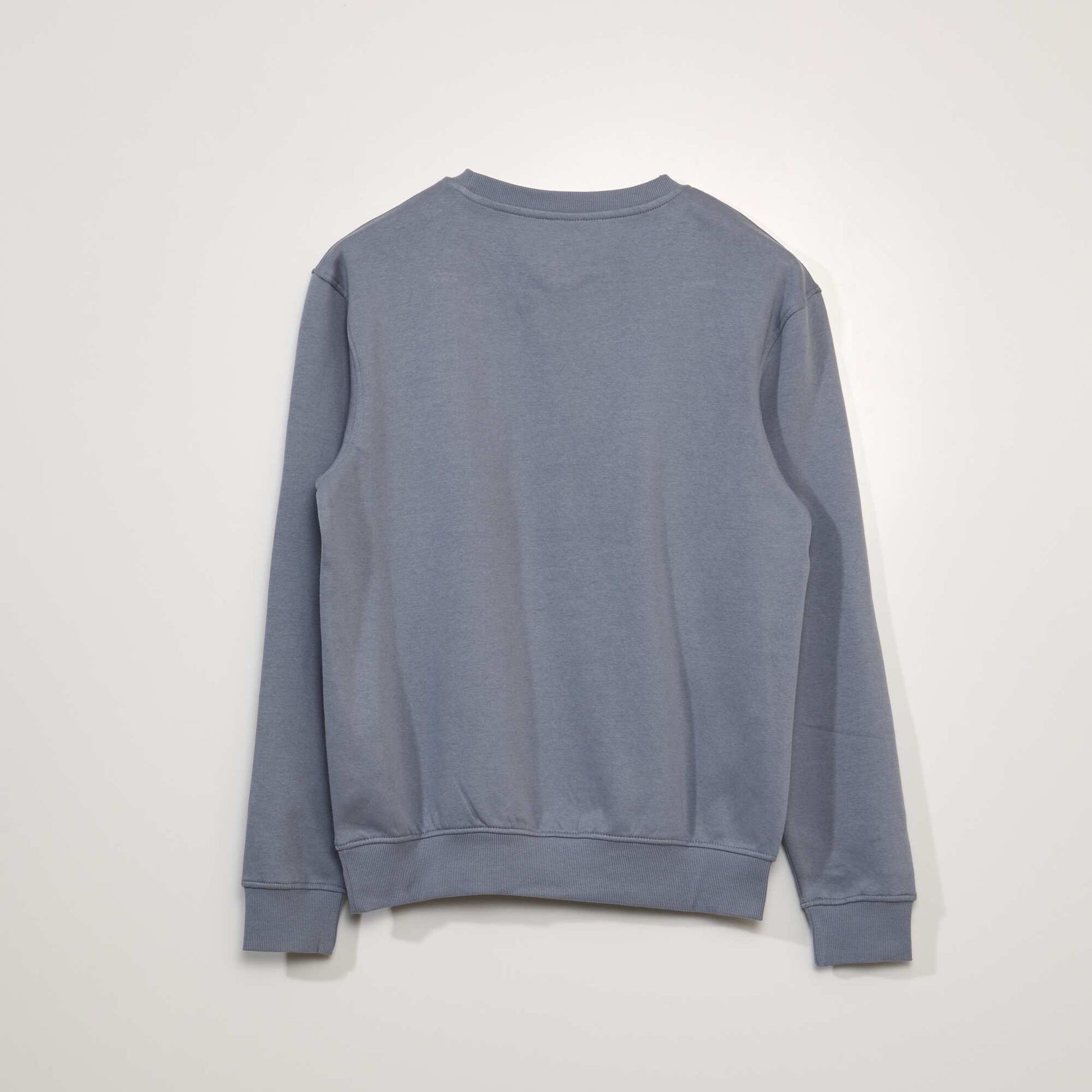 Pull molletonn col rond Bleu