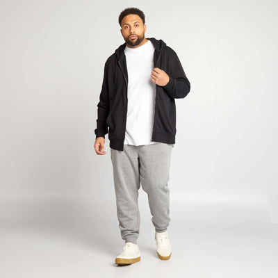 Sweat zipp en molleton avec capuche noir