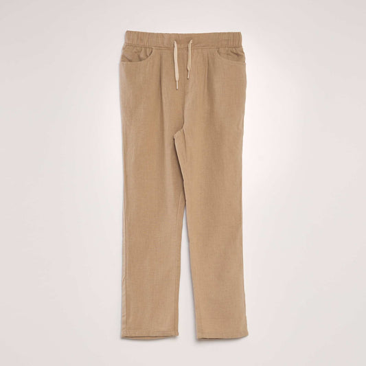 Pantalon chino en lin Beige