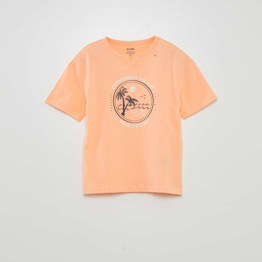 T-shirt en jersey imprim 'palmiers' Orange