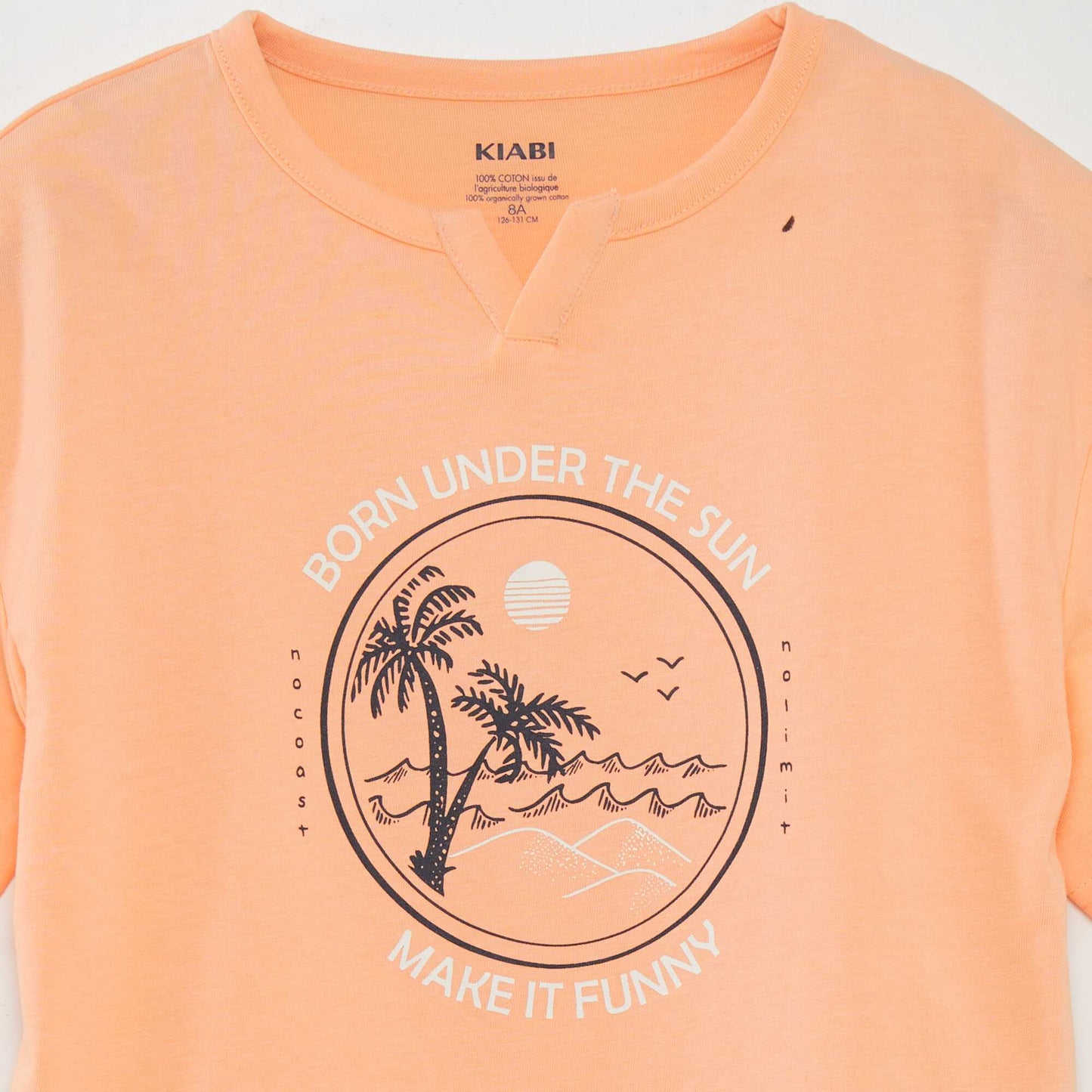 T-shirt en jersey imprim 'palmiers' Orange