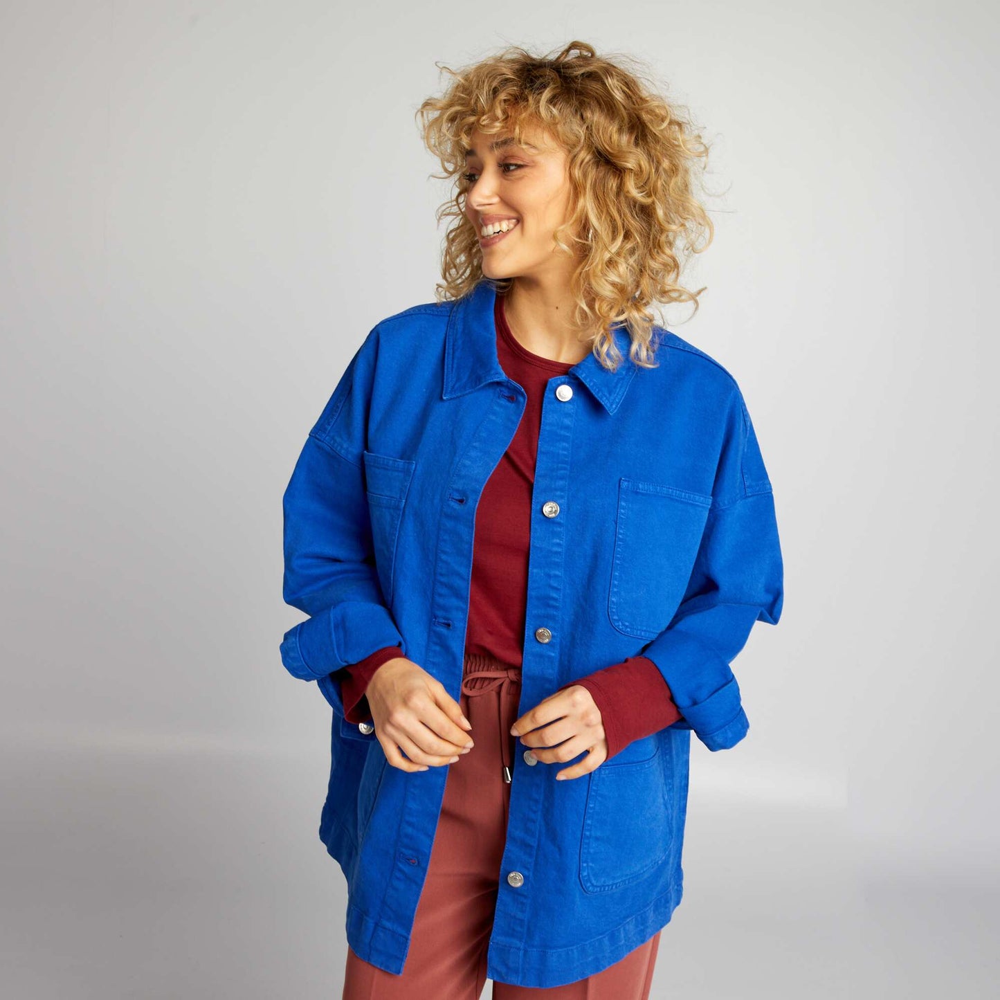 Veste en jean avec poches bleu