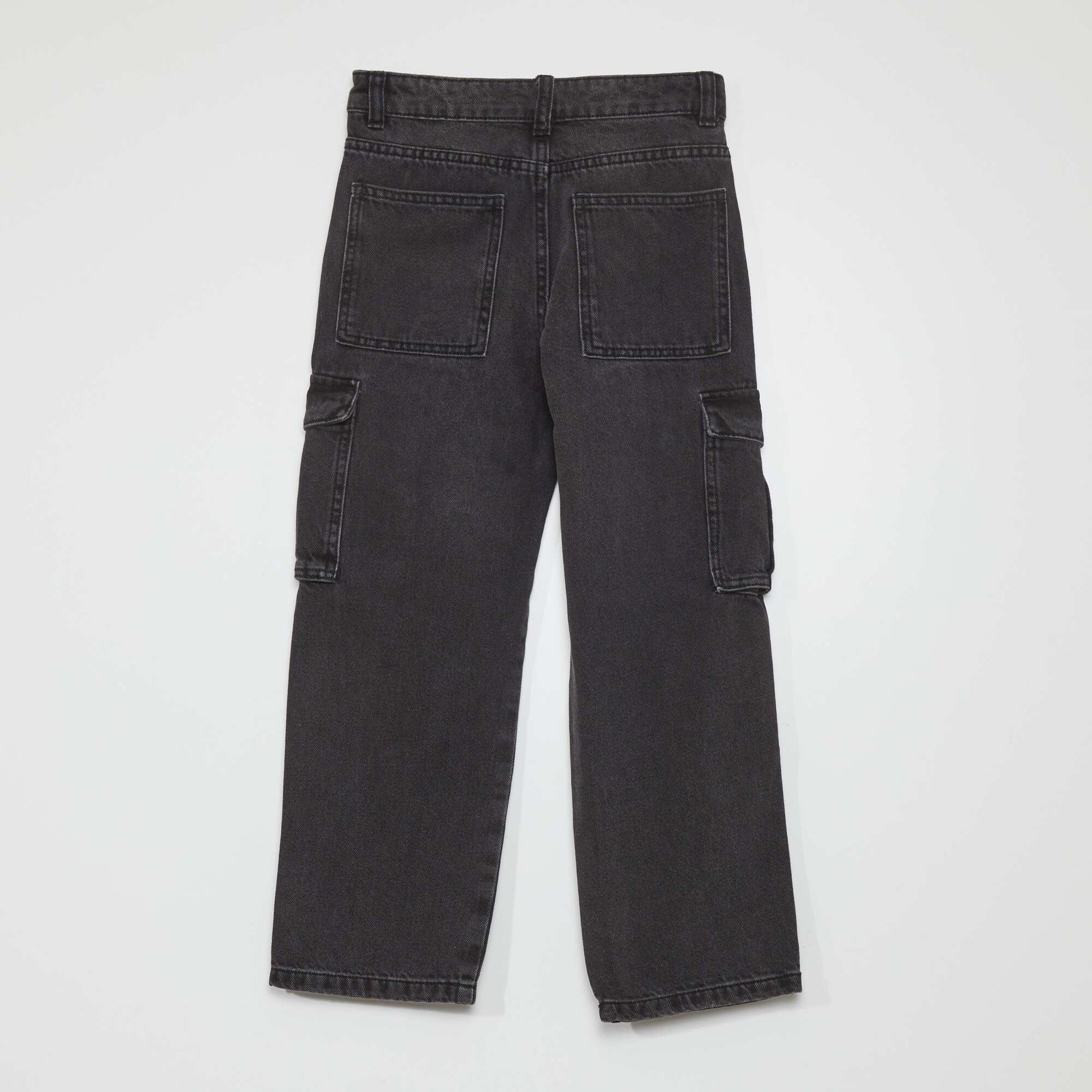 Denim wideleg poches Gris