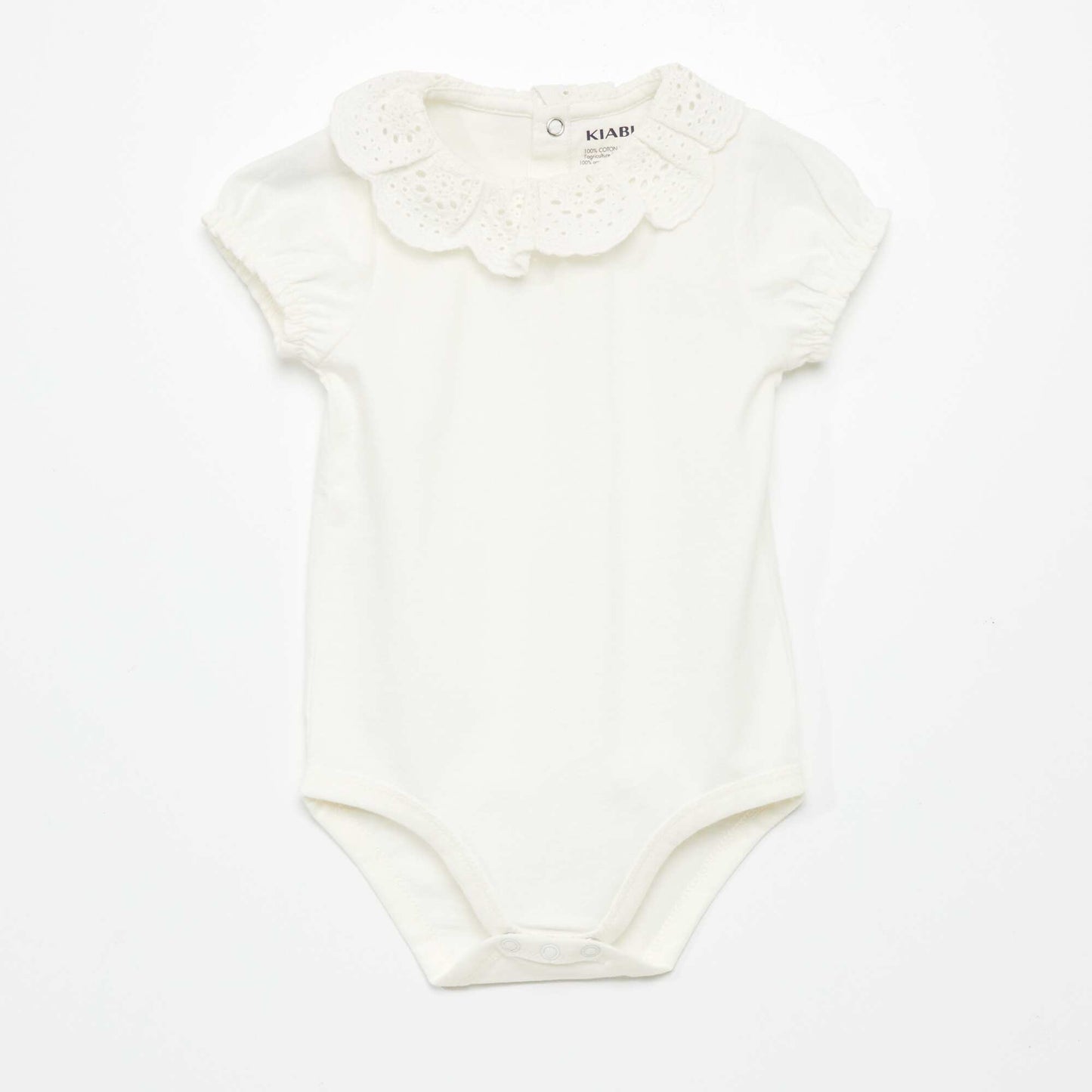 Body   col en broderies Blanc