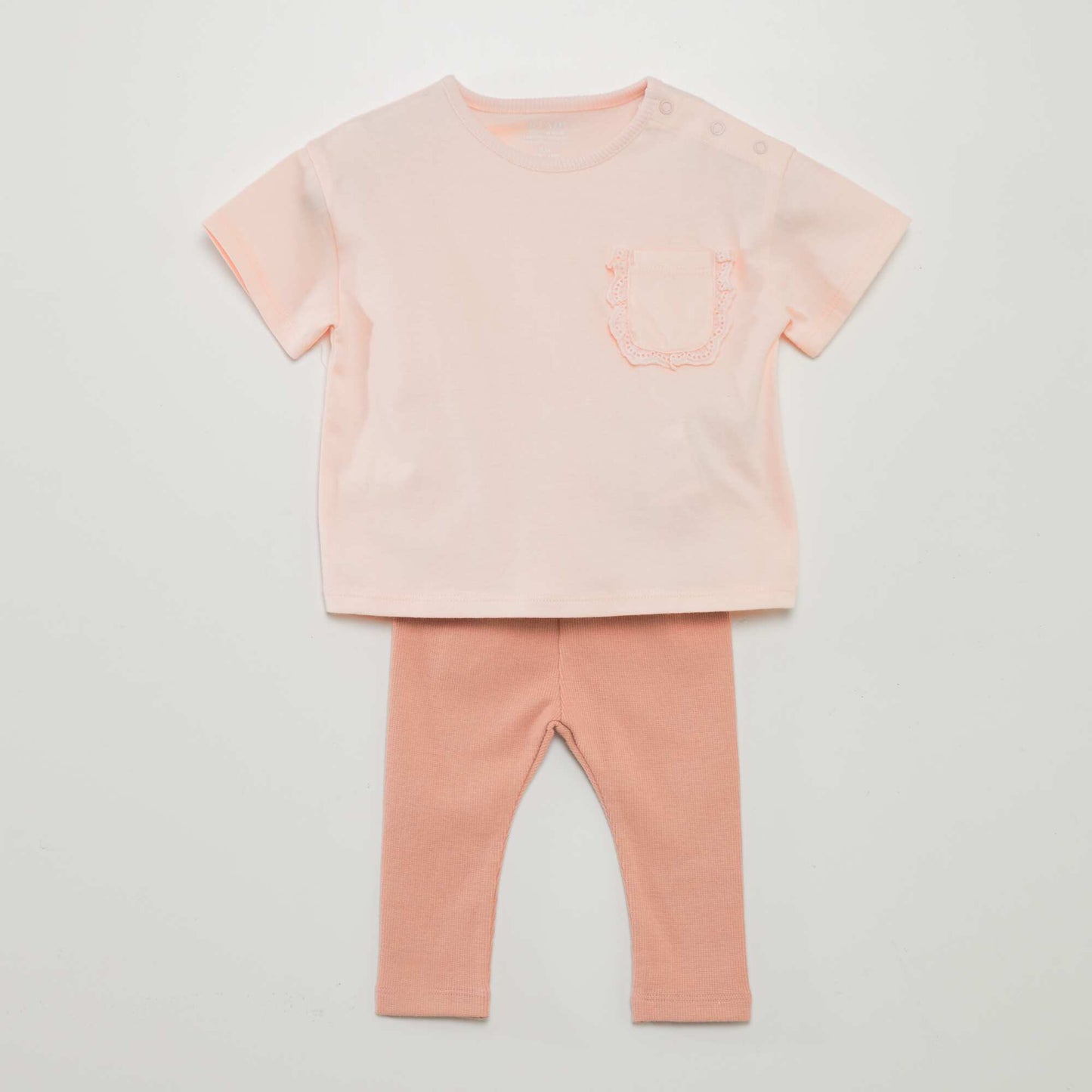 Ensemble en coton - tee-shirt + legging - 2 pi ces Rose p le