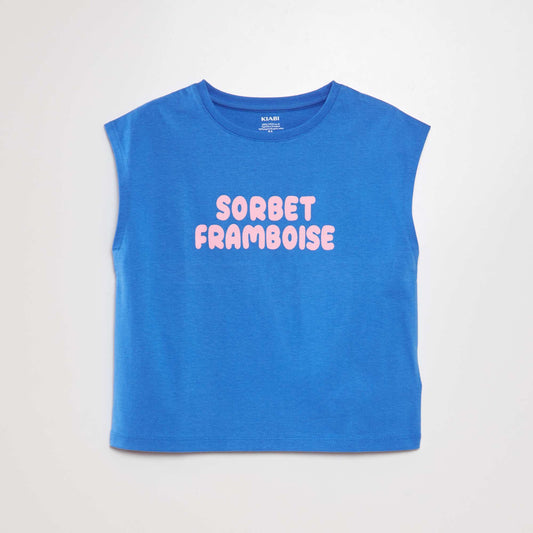 T-shirt emmanchures am ricaines Bleu