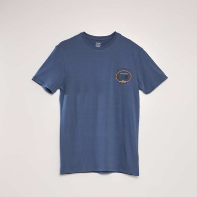 T-shirt imprim col rond Bleu