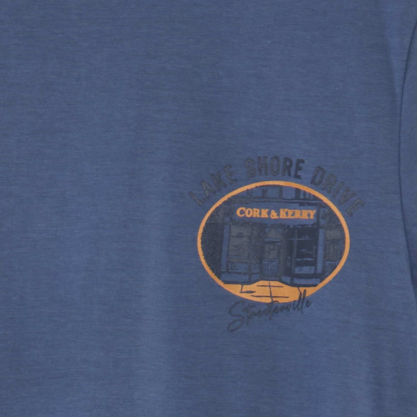 T-shirt imprim col rond Bleu