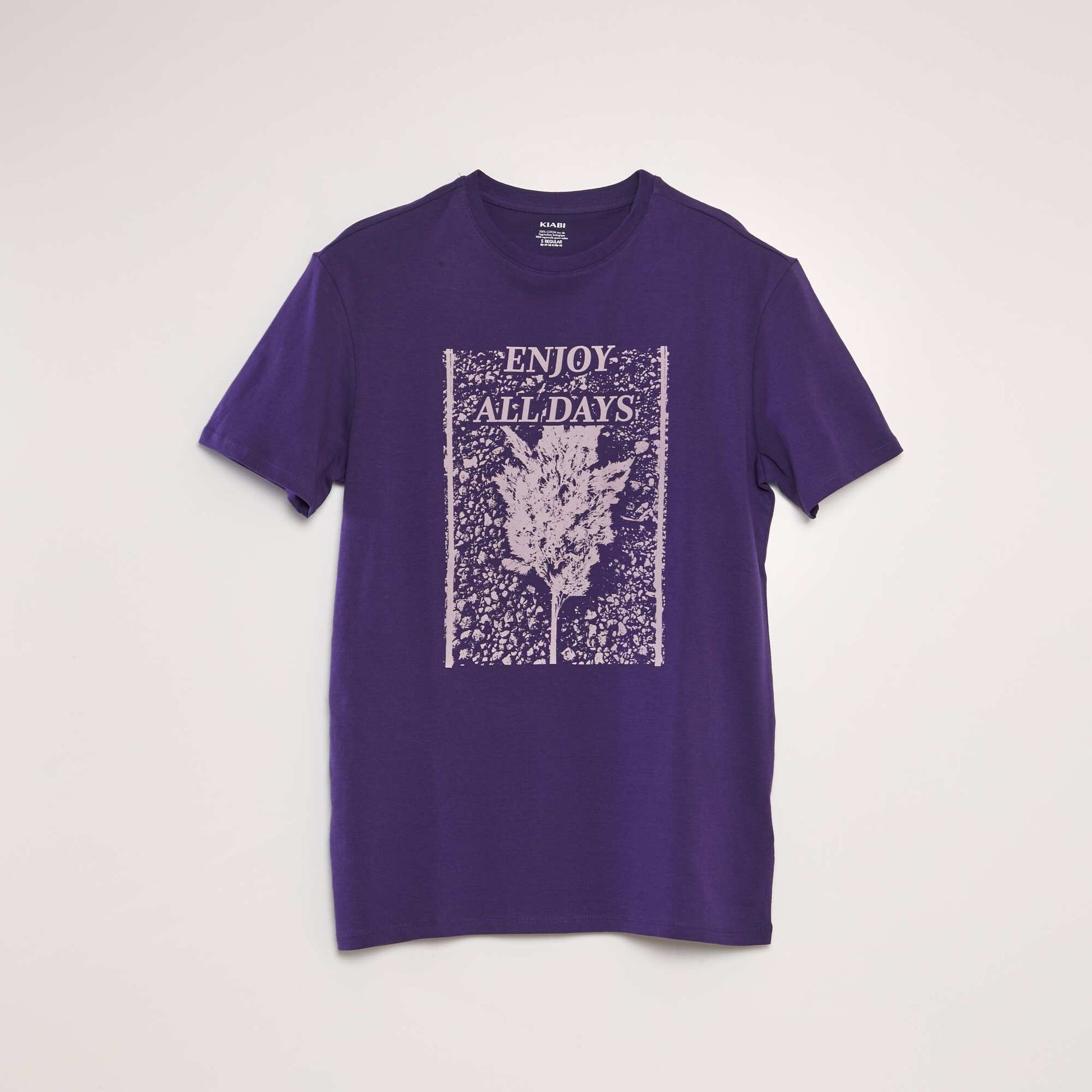 T-shirt imprim col rond Violet