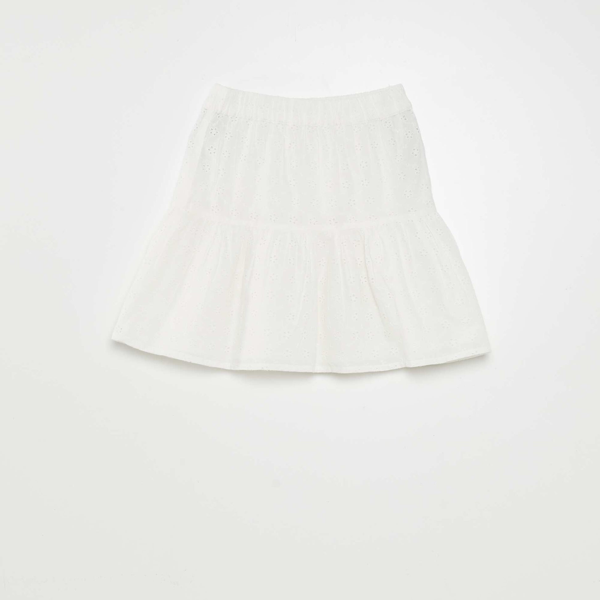 Jupe vas e en broderie anglaise Blanc